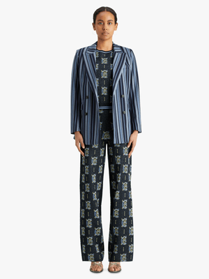 Women's Scotch & Soda Navy Jacquard Knitted Trousers
