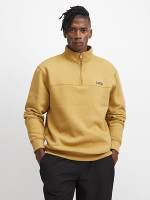 TS Mens 1/4 Zip Ochre Funnel Sweat