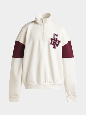 Jet Teen Boys Almond College Division 1/4 Zip Active Top