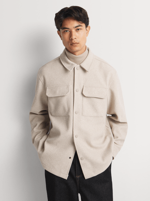 Men's Markham Melton Ecru Overshirt