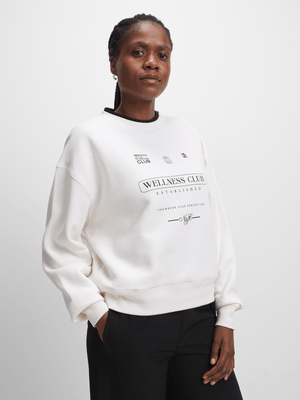 TS Womens Wellness Club White Crew Top