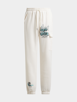 Jet Older Boys Cream Graffiti Active Pants