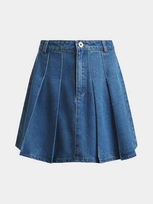 Jet Teen Girls Dark Blue Pleated Skirt