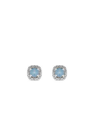 Sterling Silver Cubic Zirconia Women's March Birthstone Stud Earrings
