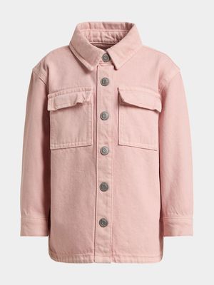 Exact Older Girl's Pink Denim Shacket