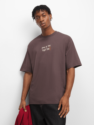 The FIX Men's Brown Now Is The Right Time Graphic Top