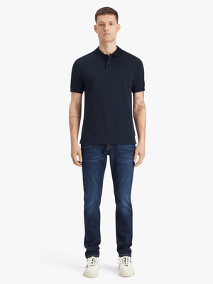 Men's Scotch & Soda Navy Core Logo Pique Polo