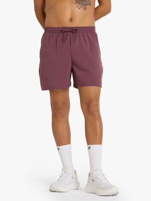 New Balance Mens Sports Essential 5 Inch Purple Shorts