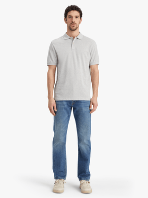 Men's Scotch & Soda Grey Core Logo Pique Polo