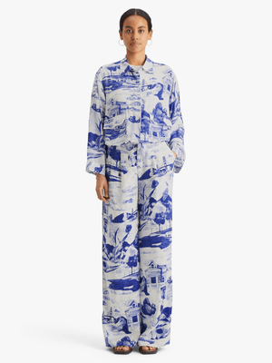 Women's Scotch & Soda Blue Eleni Printed Pants