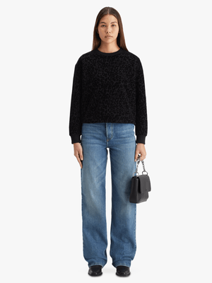 Women's Scotch & Soda Black Relaxed Fit Sweatshirt