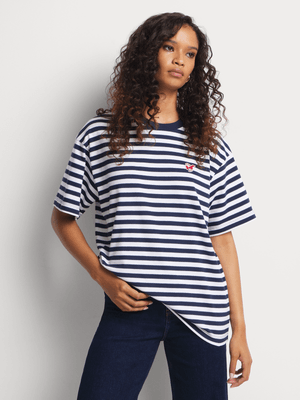 Women's Scotch & Soda Navy & White Core The Free Spirit Peace T-shirt