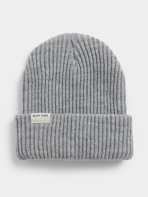 Men's Relay Jeans Basic Ribbed Grey Beanie