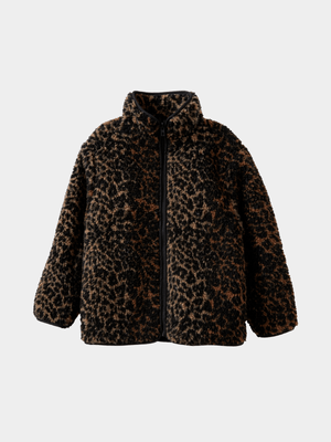 Cotton On Kids Girl Brown Sophia Teddy Jacket