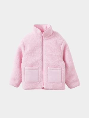 Cotton On Kids Girl Pink Sophia Teddy Jacket