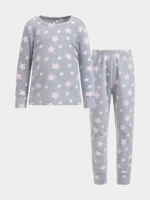 Jet Younger Girls Grey Stars Pyjama Set