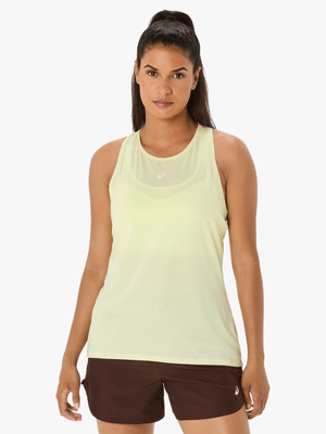 Asics Womens Nagino Run Adjustable Yellow Tank Top