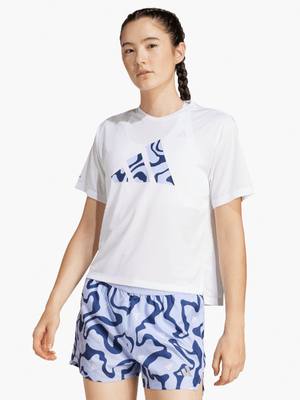 adidas Womens Run It Brand Love White Tee