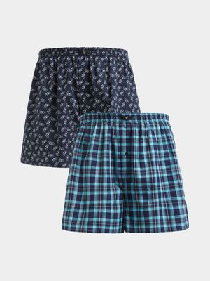 Exact Men's Navy & Blue 2-Pack Boxer Shorts