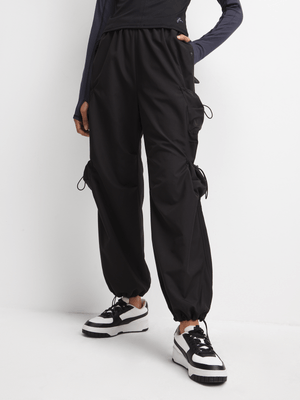 Women's JLN  Black Parachute Cargo Pants