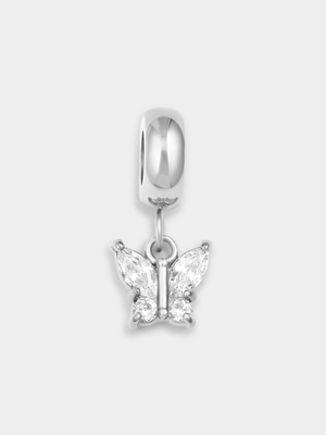 Tempo Jewellery Silver Plated Cubic Zirconia Butterfly Charm