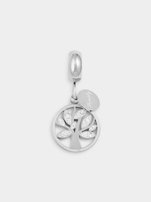 Tempo Jewellery Silver Plated Cubic Zirconia Tree Of Life Charm
