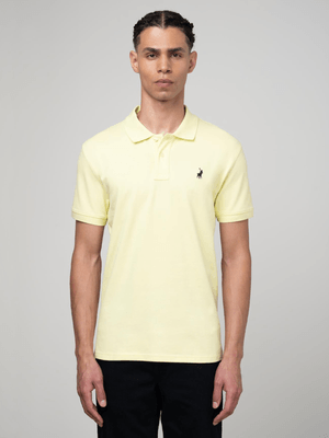 Men's Polo Yellow Logo Printed Golfer