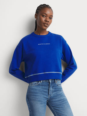 Women's Scotch & Soda Blue Loose Fit Sweatshirt