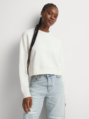 Women's Scotch & Soda Cream Core Chest Artwork Sweatshirt