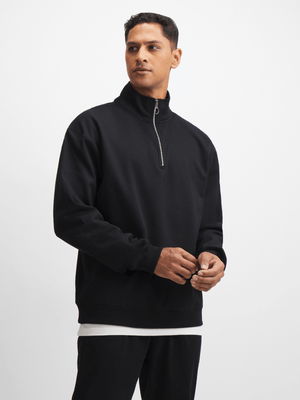 Jet Men's Black 1/4 Zip Active Top