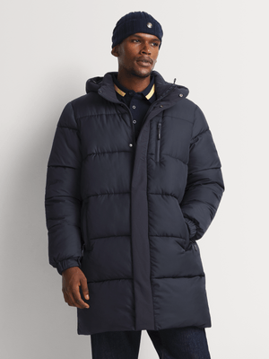 Fabiani Men's Long Navy Puffer Jacket