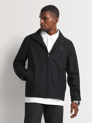 Fabiani Men's Black Tech Harrington