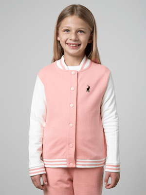 Girls Polo Peach Kiara Baseball Sweater