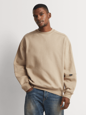 Men's Markham Cutline Detail Stone Sweatshirt