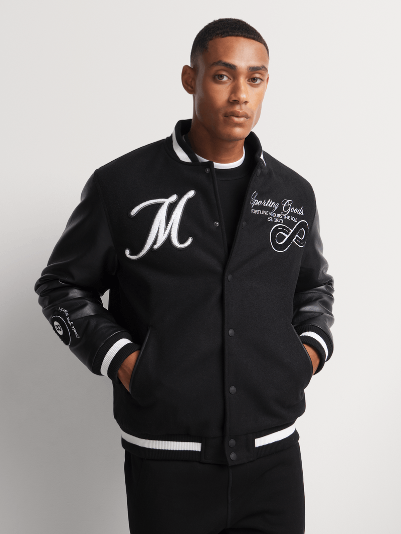 WEIV GEAR Mens Letterman Melton Varsity Jacket for Men