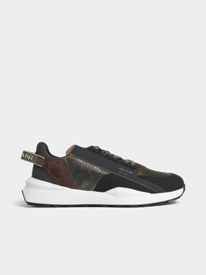 Fabiani Men's Fatigue Leather and Mesh Sneaker