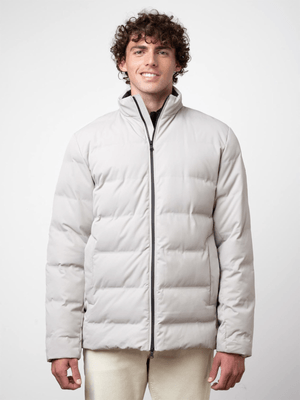 Men's Polo Grey Quilted Puffer Ls Jacket