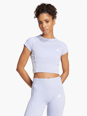 adidas Womens Hyperglam Violet Ribbed Tee