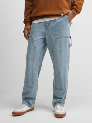 Jet Men's Mid Wash Carpenter Jeans