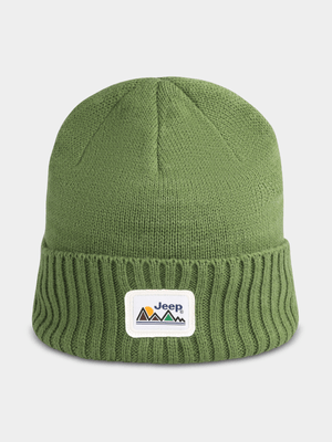 Jeep Chunky Knit Beanie - Olive