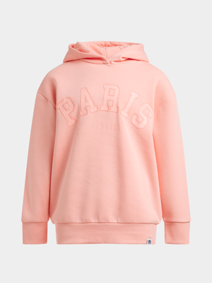 TS Girls Paris Oversized Coral Hoodie