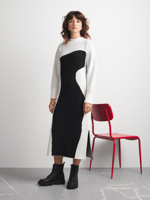 Women's Canvas Design Knitwear Dress