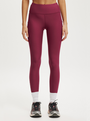 Women's Cotton On Red Active Fleece Lined Outdoor Full Length Tights