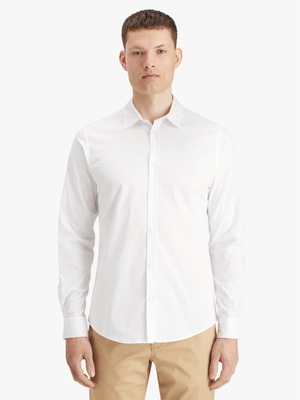Men's Scotch & Soda White Core Poplin Solid Shirt