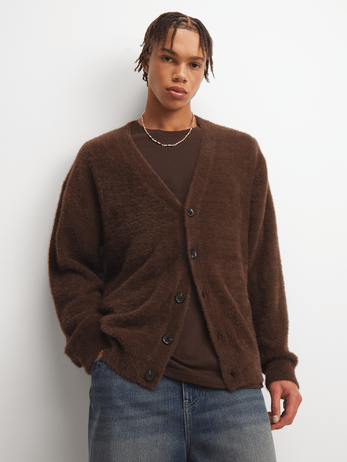 Pleasures Boozy Cardigan in Brown | FWRD