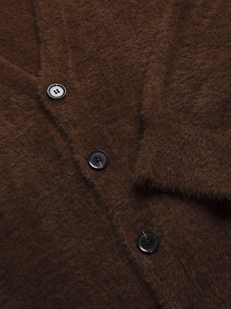 The FIX Men's Brown Fuzzy Cardigan - Bash.com