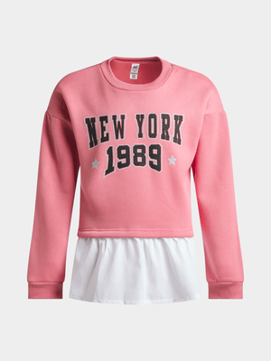 Jet Older Girl Pink/White Combo Top