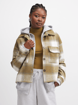 Jet Women's Fatigue Check Cropped Shacket