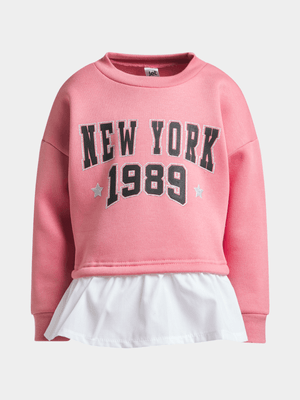 Jet Younger Girls Pink/White Combo Top