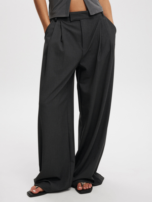 Women's Cotton On Charcoal Izzy Pleated Suiting Pants